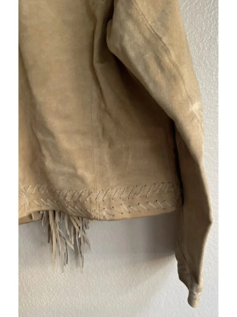 Newport News Jeanology collection 100% leather Western jacket with fringe sz 18 - Picture 14 of 14